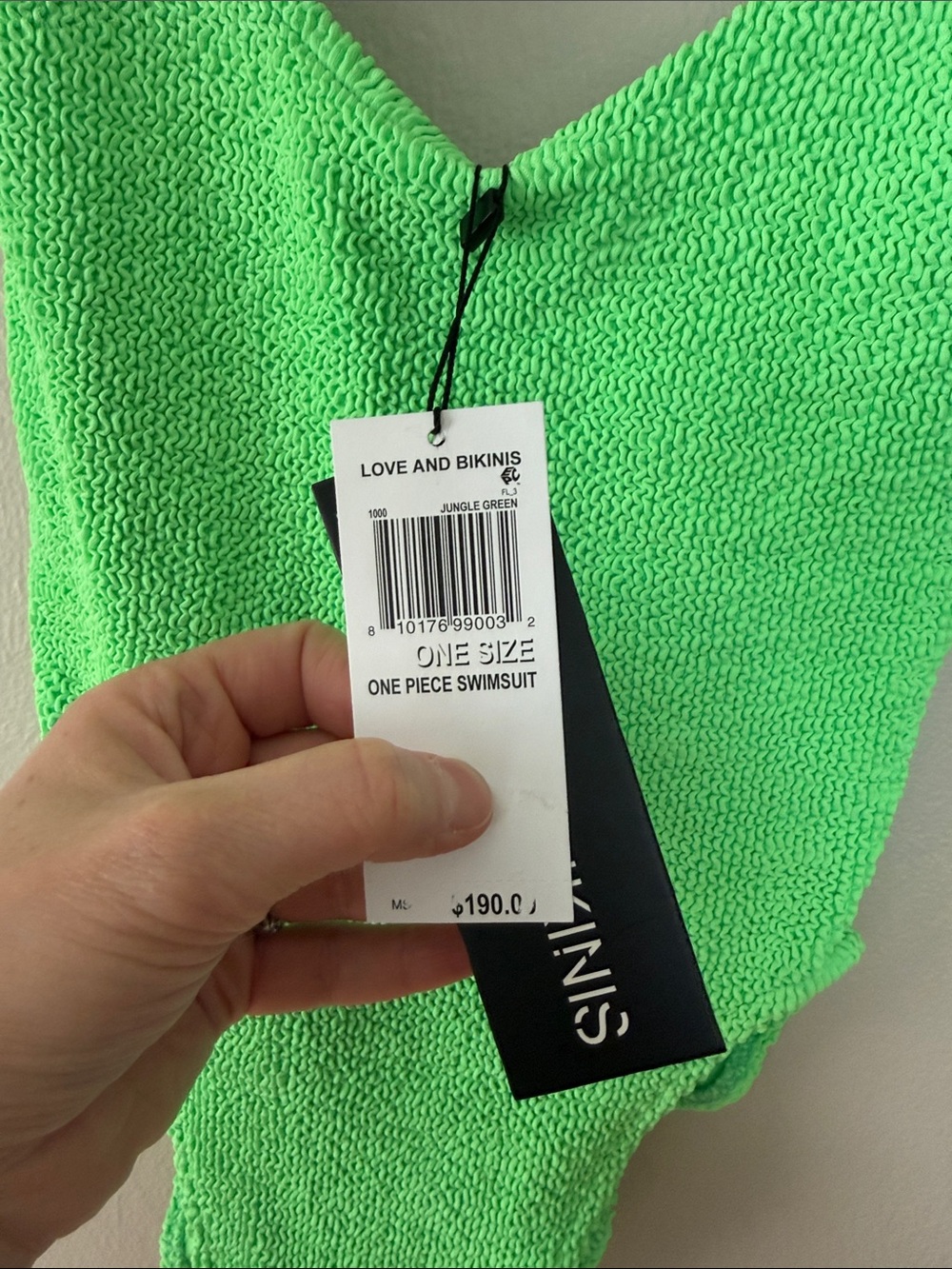 NWT Love & Bikinis Marbella Jungle Green Textured One-Piece Swimsuit - Picture 5 of 8